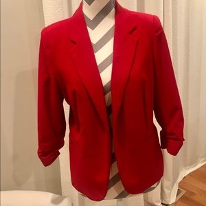 Classic Women’s 3/4 Sleeve Red Blazer